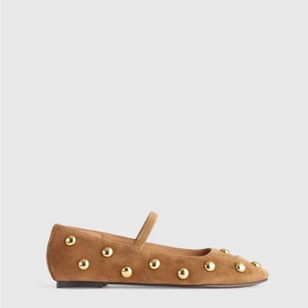 Madewell Greta Ballet Flat Stud Embelished Leather